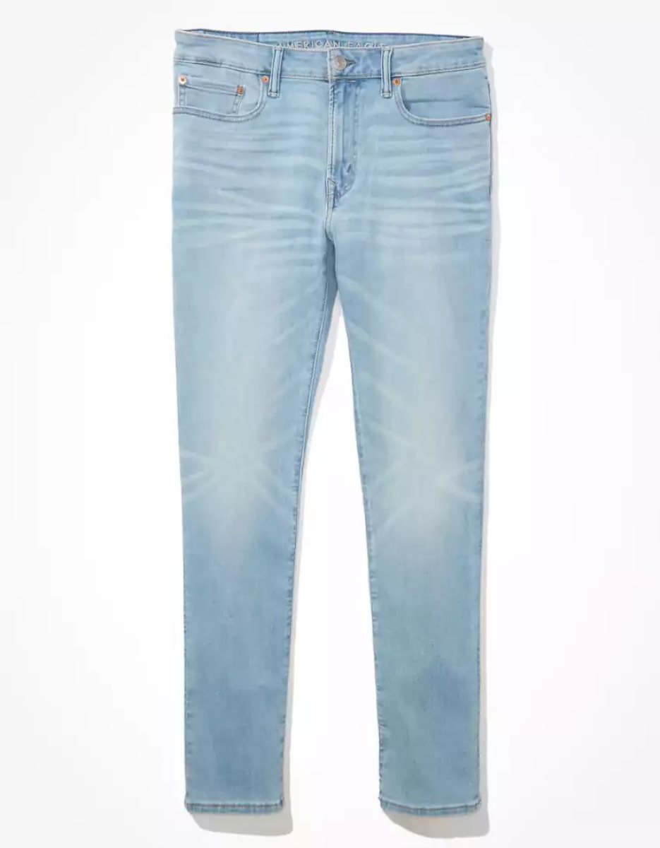 Jean American Eagle AE AirFlex 360 Slim Bleu Turquoise Homme | YMV-94426344